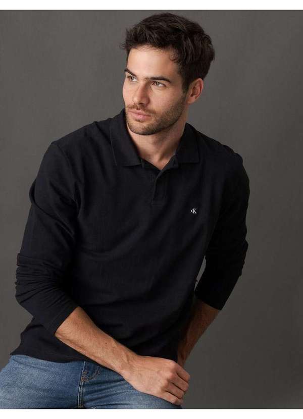 Calvin Klein Jeans - Polo Masculina Manga Longa Premium Calvin Klein Jeans - Preto Preto 5