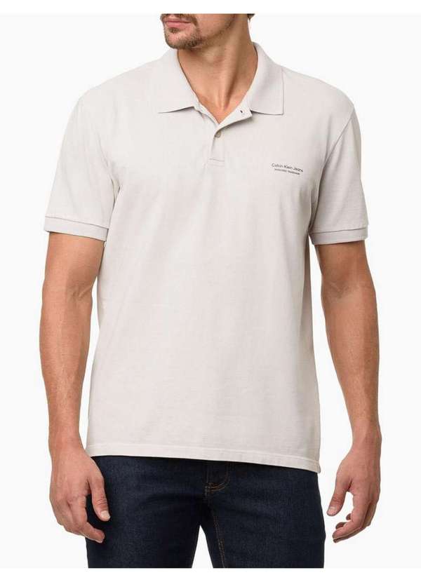 Calvin Klein Jeans - Polo Masculina Micrologo Registered Calvin Klein Jeans - Areia Bege 3