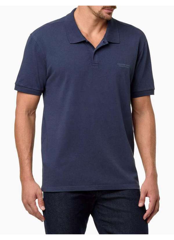 Calvin Klein Jeans - Polo Masculina Micrologo Registered Calvin Klein Jeans - Marinho Azul