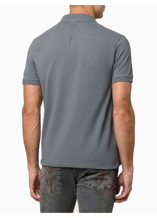 Calvin Klein Jeans - Polo Masculina Palito Naturals Calvin Klein Jeans - Chumbo Cinza 3