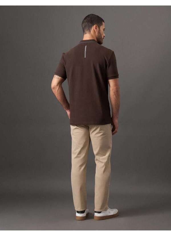 Calvin Klein Jeans - Polo Masculina Piquet Desagulhado Calvin Klein Jeans - Cafe Marrom