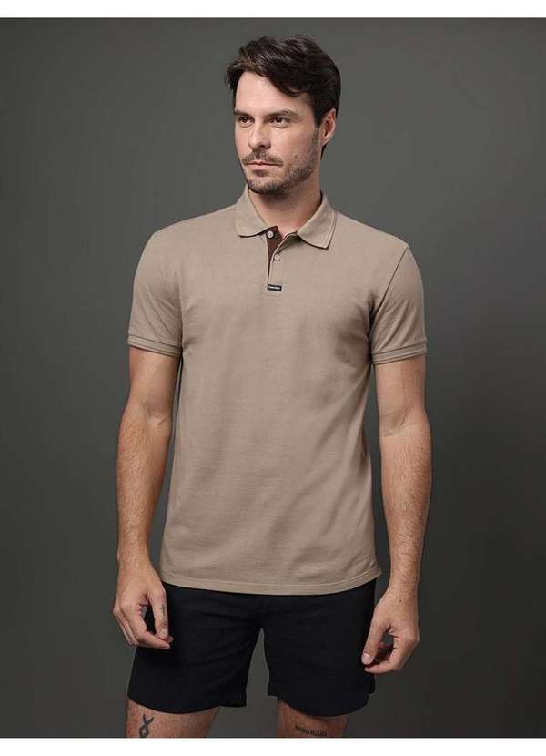 Calvin Klein Jeans - Polo Masculina Premium Calvin Klein - Caqui Medio Bege 4