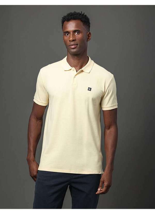 Calvin Klein Jeans - Polo Masculina Premium Calvin Klein Jeans - Amarelo Manteiga Amarelo