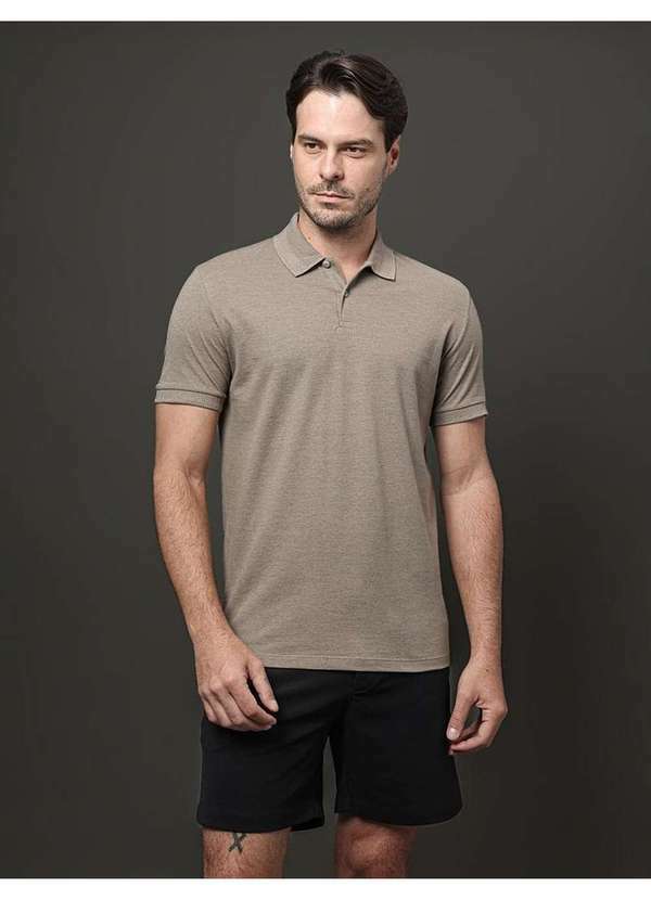 Calvin Klein Jeans - Polo Masculina Regular Piquet Calvin Klein - Caqui Medio Bege