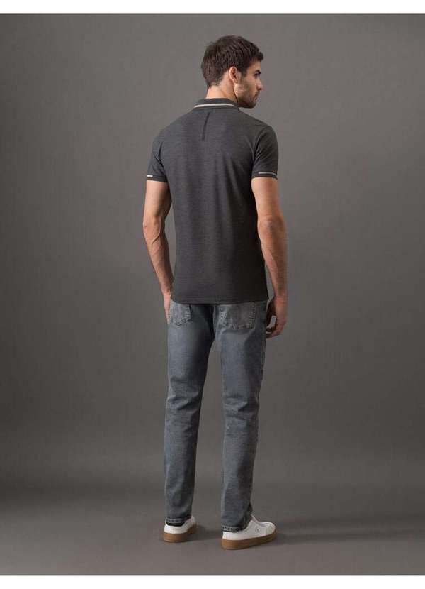 Calvin Klein Jeans - Polo Masculina Slim Meio Friso Calvin Klein Jeans - Chumbo Cinza 2
