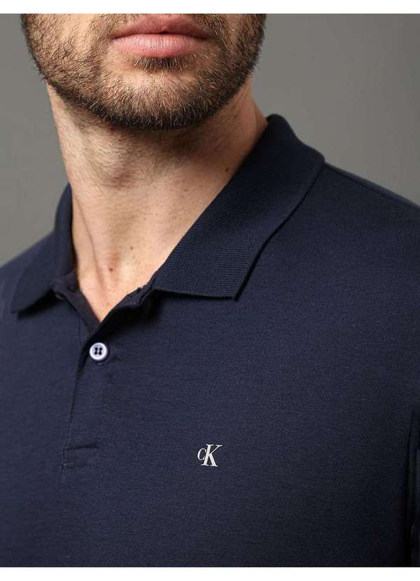 Calvin Klein Jeans - Polo Masculina Slim Pima Calvin Klein Jeans - Marinho Azul 4