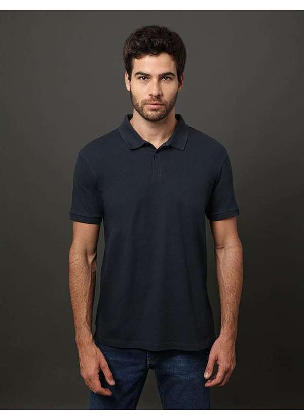 Calvin Klein Jeans - Polo Masculina Textura Calvin Klein Jeans - Marinho Azul