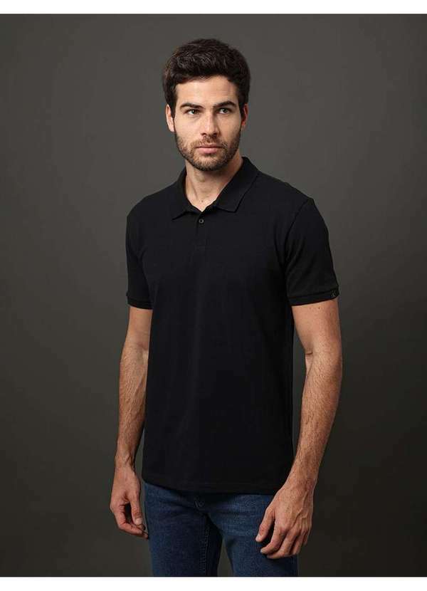 Calvin Klein Jeans - Polo Masculina Textura Calvin Klein Jeans - Preto Preto