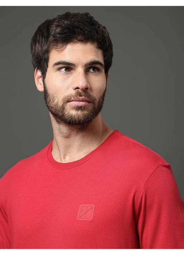 Calvin Klein Jeans - Camiseta Masculina Algodão Egípcio Calvin Klein - Vermelho Vermelho