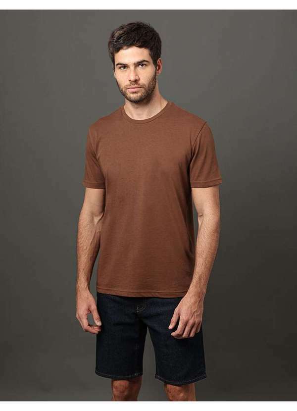 Calvin Klein Jeans - Camiseta Masculina Bordado Calvin Klein Jeans - Marrom Marrom