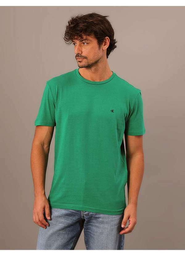 Calvin Klein Jeans - Camiseta Masculina Bordado Calvin Klein Jeans - Verde Médio Verde
