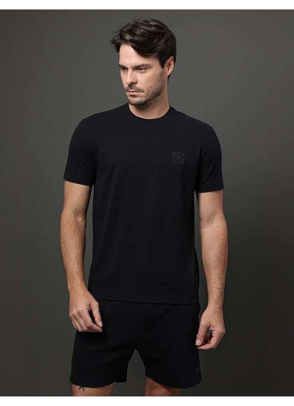 Calvin Klein Jeans - Camiseta Masculina Cotton Calvin Klein - Preto Preto 2