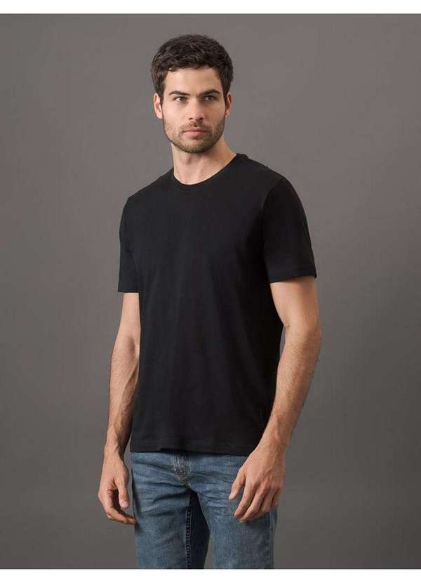 Calvin Klein Jeans - Camiseta Masculina de Algodão Essentials Minimalista Calvin Klein Preto