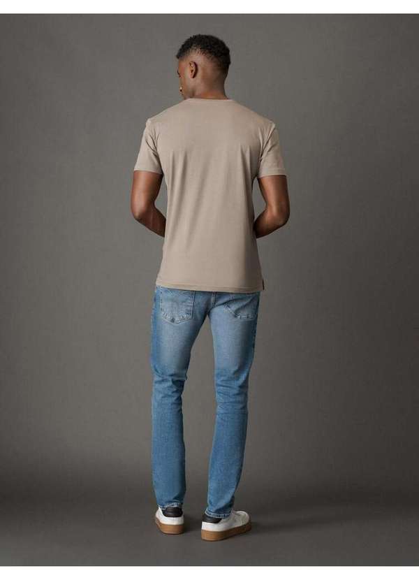 Calvin Klein Jeans - Camiseta Masculina de Algodão Essentials Minimalista - Caqui Medi Bege
