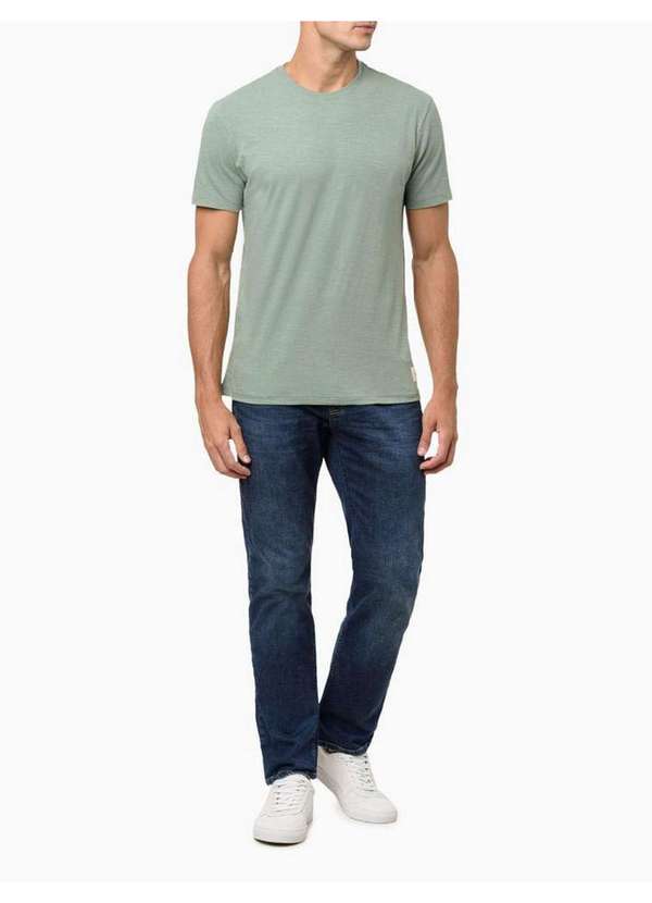 Calvin Klein Jeans - Camiseta Masculina Flamê com Etiqueta - Verde Verde