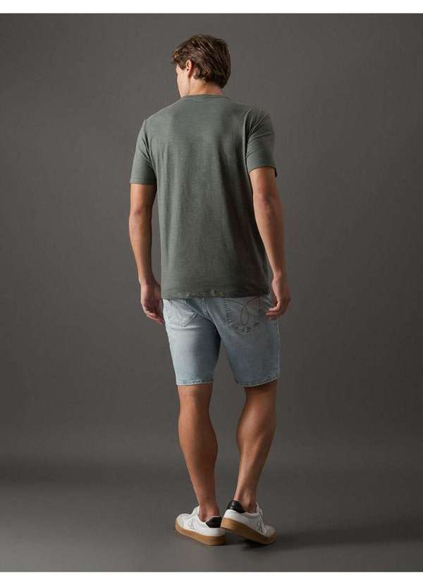 Calvin Klein Jeans - Camiseta Masculina Flamê com Etiqueta Calvin Klein Jeans - Verde Verde 3