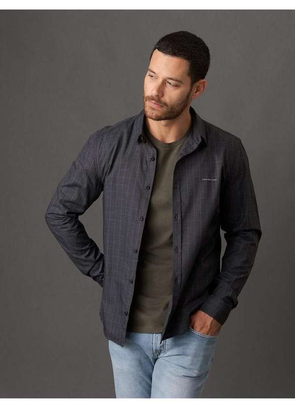 Calvin Klein Jeans - Camiseta Masculina Logo Básico Calvin Klein Jeans - Militar Verde