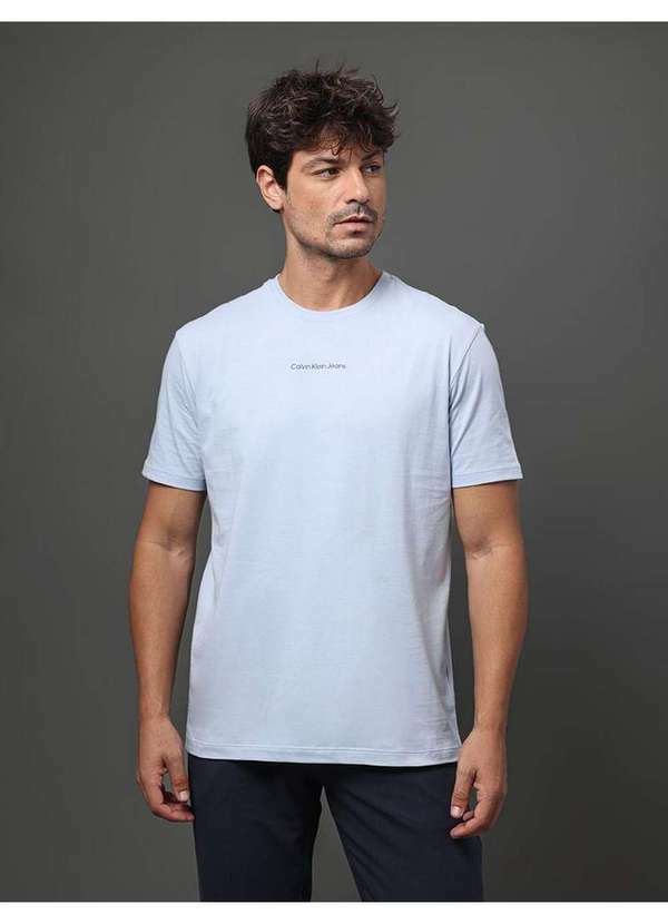 Calvin Klein Jeans - Camiseta Masculina Logo Centralizado Calvin Klein Jeans - Lavanda Roxo