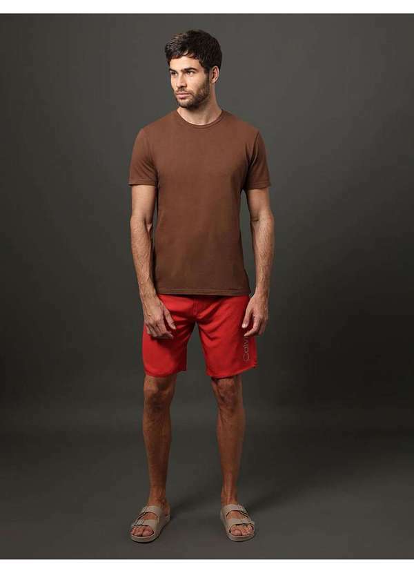 Calvin Klein Jeans - Camiseta Masculina Logo Costas Calvin Klein Swimwear - Marrom Marrom