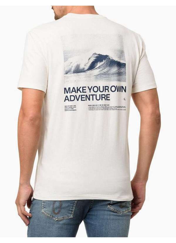 Calvin Klein Jeans - Camiseta Masculina Make Your Own Adventure - Off White Branco 2