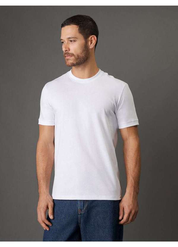 Calvin Klein Jeans - Camiseta Masculina Malhão com Punhos Calvin Klein Jeans - Branco Branco 2