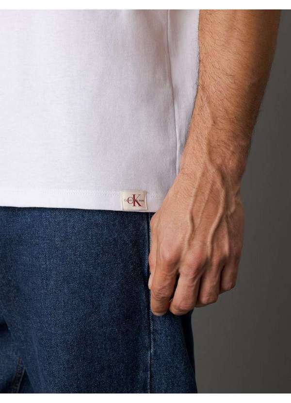 Calvin Klein Jeans - Camiseta Masculina Malhão com Punhos Calvin Klein Jeans - Branco Branco 3