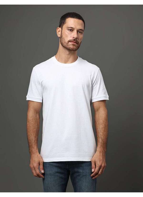 Calvin Klein Jeans - Camiseta Masculina Malhão com Punhos Calvin Klein Jeans - Branco Branco