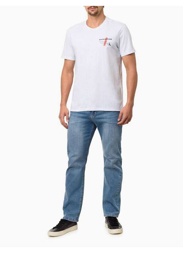 Calvin Klein Jeans - Camiseta Masculina Manga Curta Expedition - Branco Branco 2
