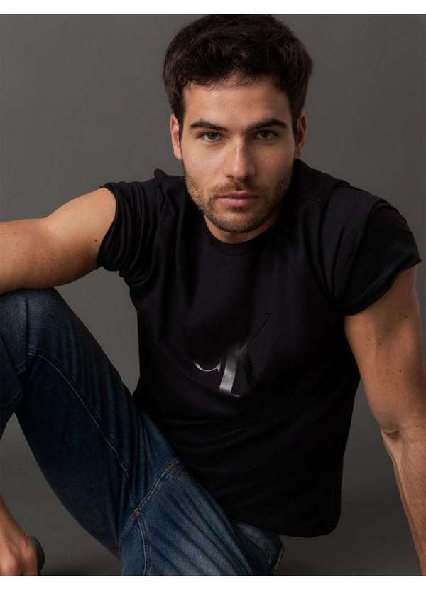 Calvin Klein Jeans - Camiseta Masculina Manga Curta Gel Calvin Klein Jeans - Preto Preto 3