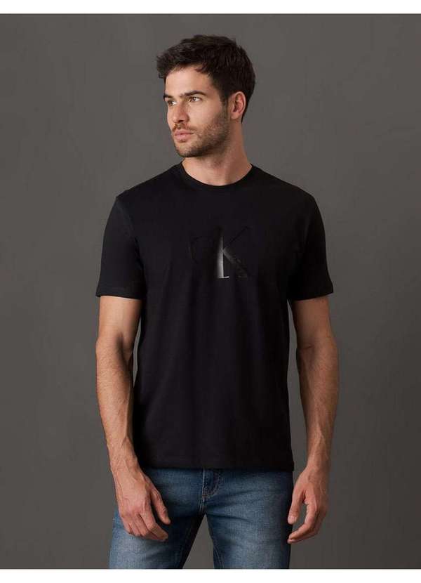 Calvin Klein Jeans - Camiseta Masculina Manga Curta Gel Calvin Klein Jeans - Preto Preto 5