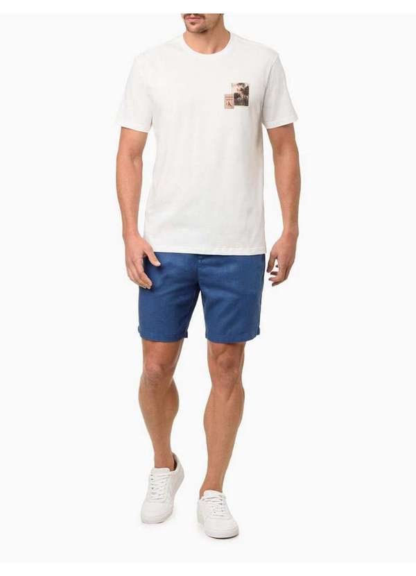 Calvin Klein Jeans - Camiseta Masculina Manga Curta Palm Trees - Off White Branco 3