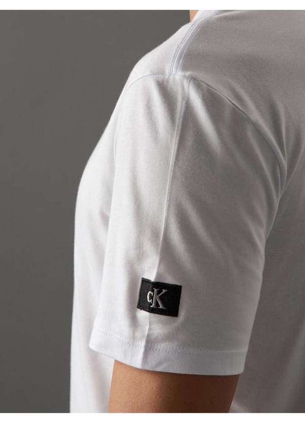 Calvin Klein Jeans - Camiseta Masculina Manga Curta Patch Calvin Klein Jeans - Branco Branco 2