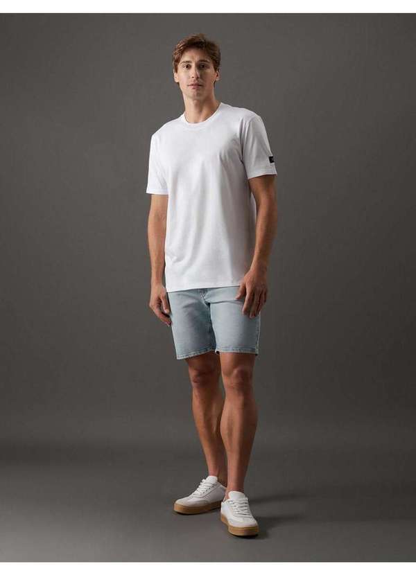 Calvin Klein Jeans - Camiseta Masculina Manga Curta Patch Calvin Klein Jeans - Branco Branco 4