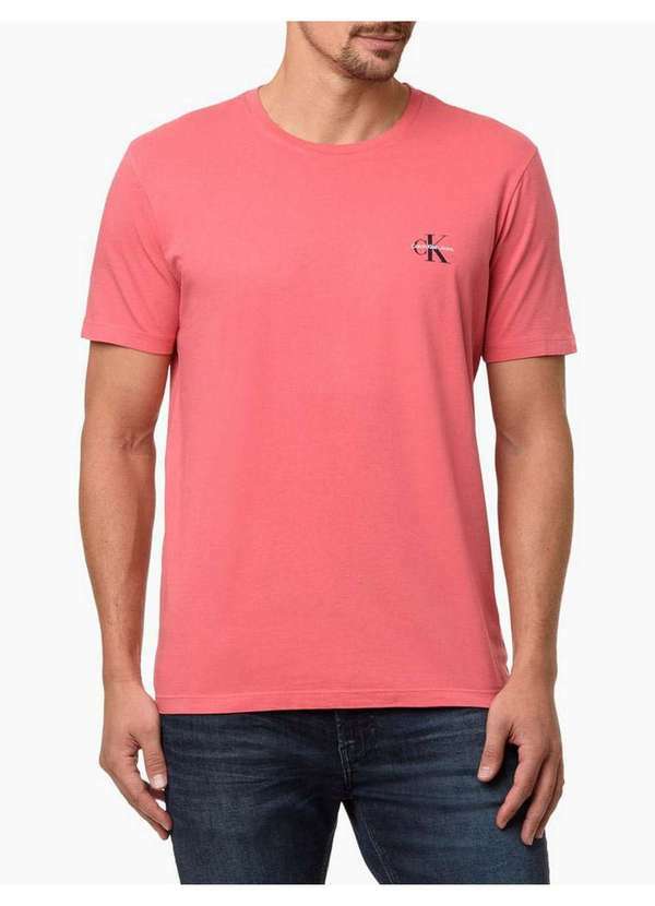 Calvin Klein Jeans - Camiseta Masculina Manga Curta Reissue - Melancia Vermelho