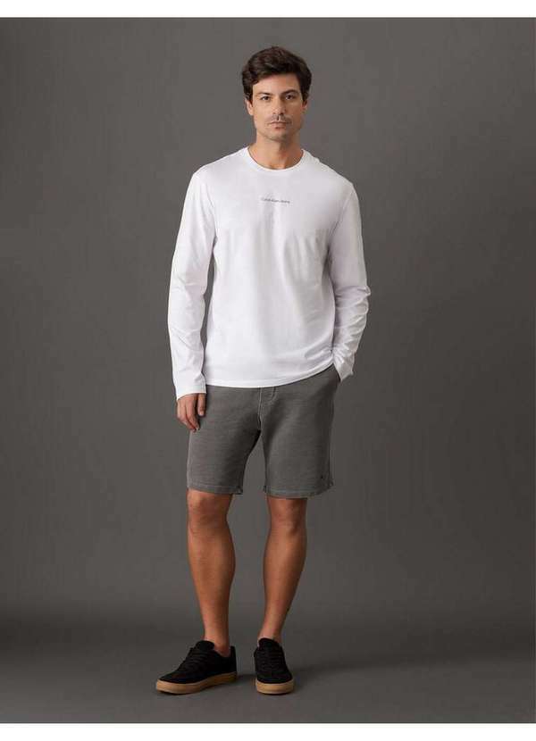 Calvin Klein Jeans - Camiseta Masculina Manga Longa Calvin Klein Jeans - Branco Branco 3