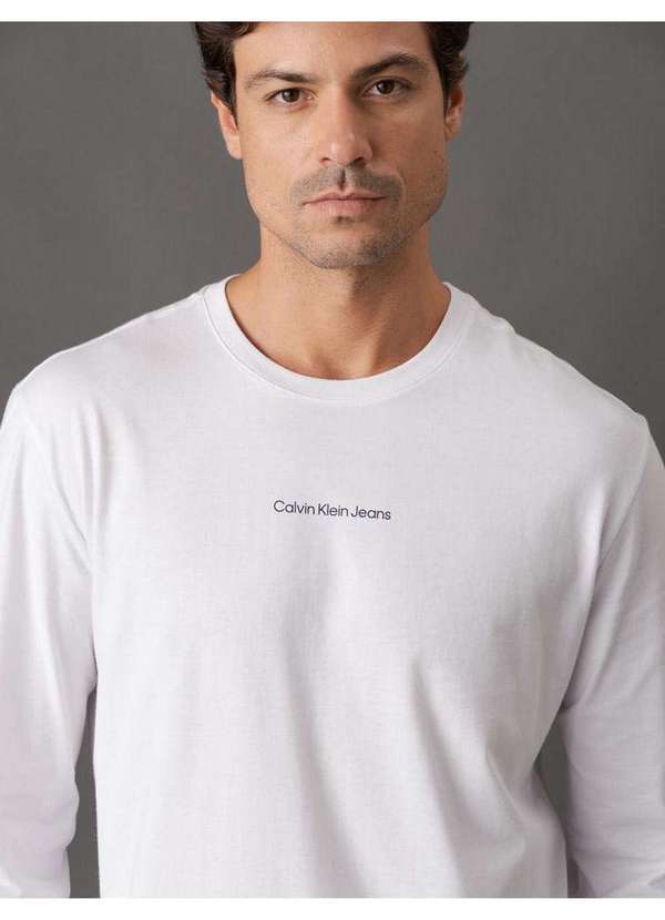 Calvin Klein Jeans - Camiseta Masculina Manga Longa Calvin Klein Jeans - Branco Branco 4