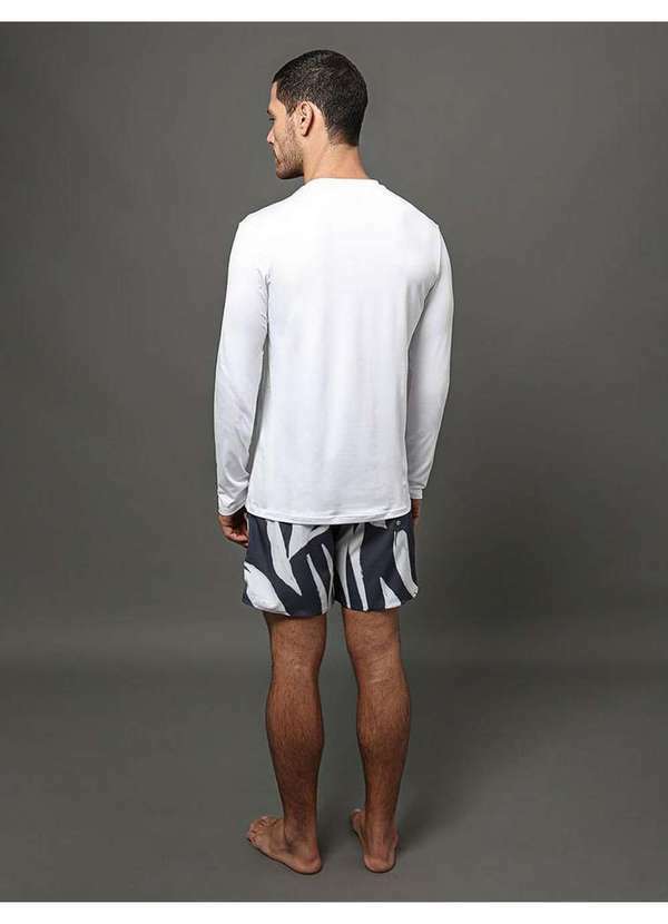 Calvin Klein Jeans - Camiseta Masculina Manga Longa Calvin Klein Swimwear - Branco Branco