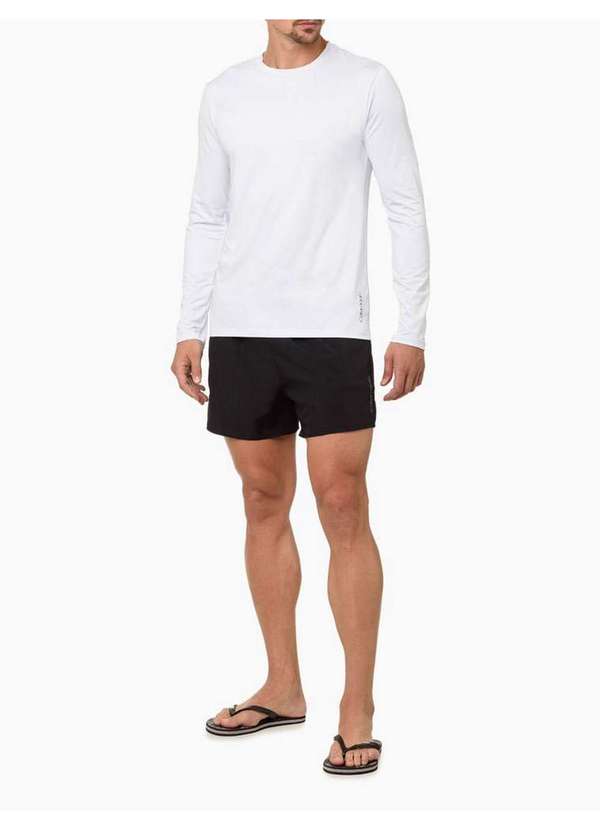 Calvin Klein Jeans - Camiseta Masculina Manga Longa Dry Swimwear - Branco 2 Branco 2