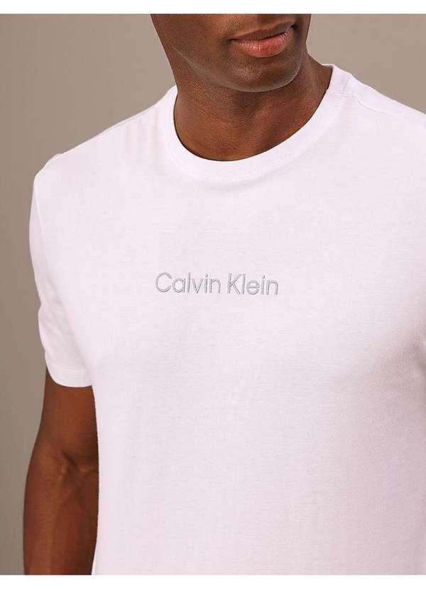 Calvin Klein Jeans - Camiseta Masculina Meia Malha Calvin Klein Underwear - Branco Branco