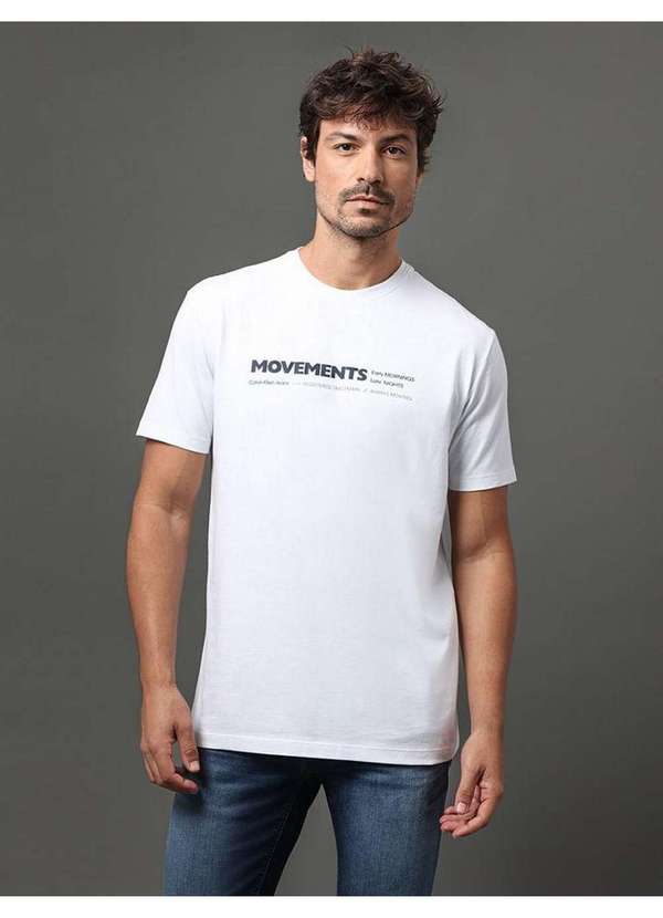 Calvin Klein Jeans - Camiseta Masculina Movements Calvin Klein Jeans - Branco Branco 2