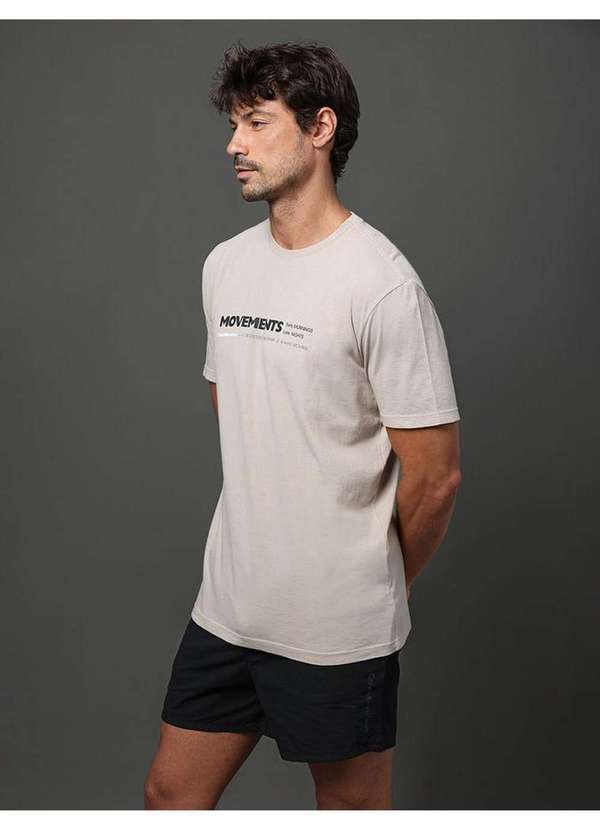 Calvin Klein Jeans - Camiseta Masculina Movements Calvin Klein Jeans - Caqui Claro Bege