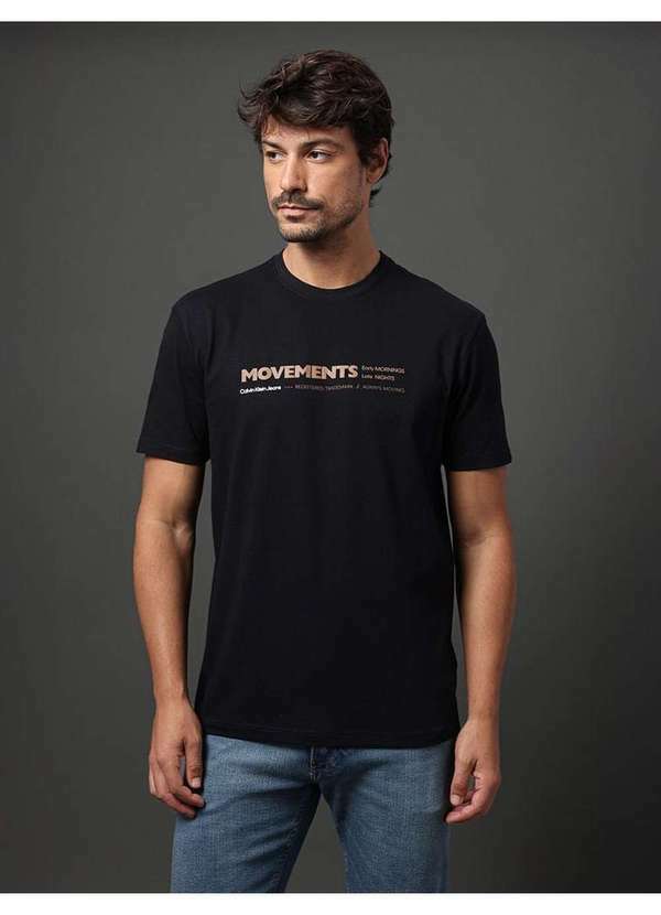 Calvin Klein Jeans - Camiseta Masculina Movements Calvin Klein Jeans - Preto Preto