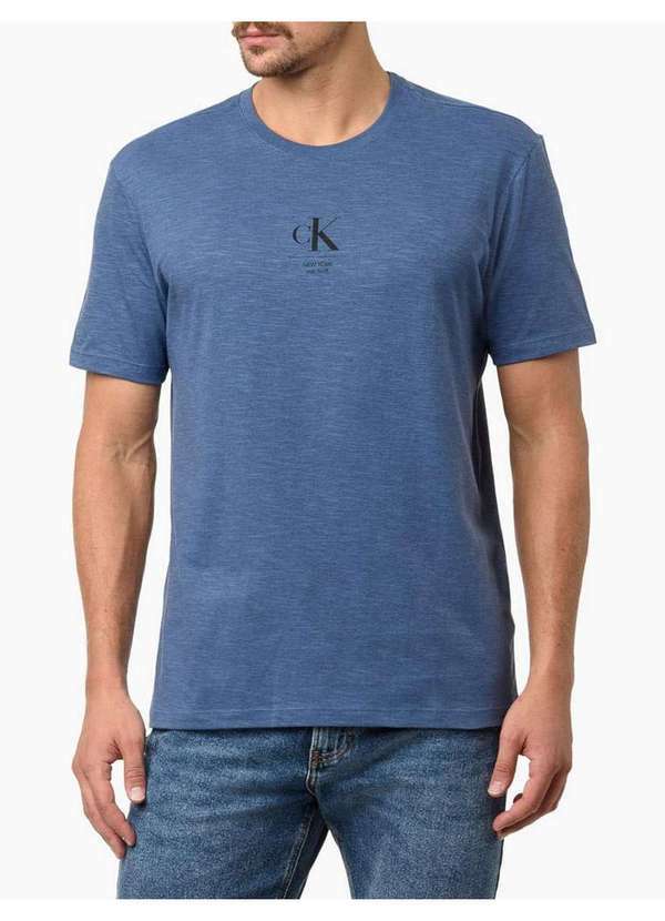 Calvin Klein Jeans - Camiseta Masculina New York - Indigo Azul