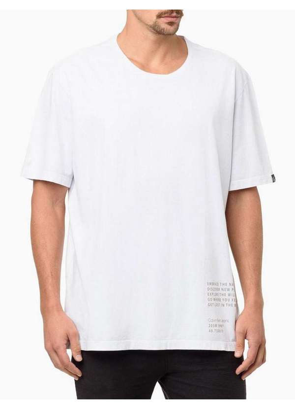 Calvin Klein Jeans - Camiseta Masculina Oversized Get Lost - Branco Branco 3