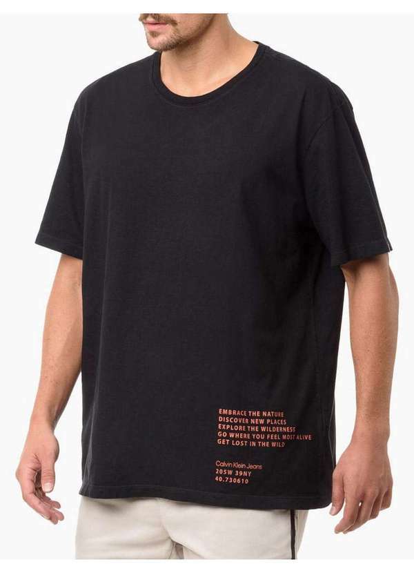 Calvin Klein Jeans - Camiseta Masculina Oversized Get Lost - Preto Preto