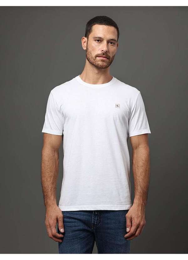 Calvin Klein Jeans - Camiseta Masculina Patch Calvin Klein Jeans - Branco Branco