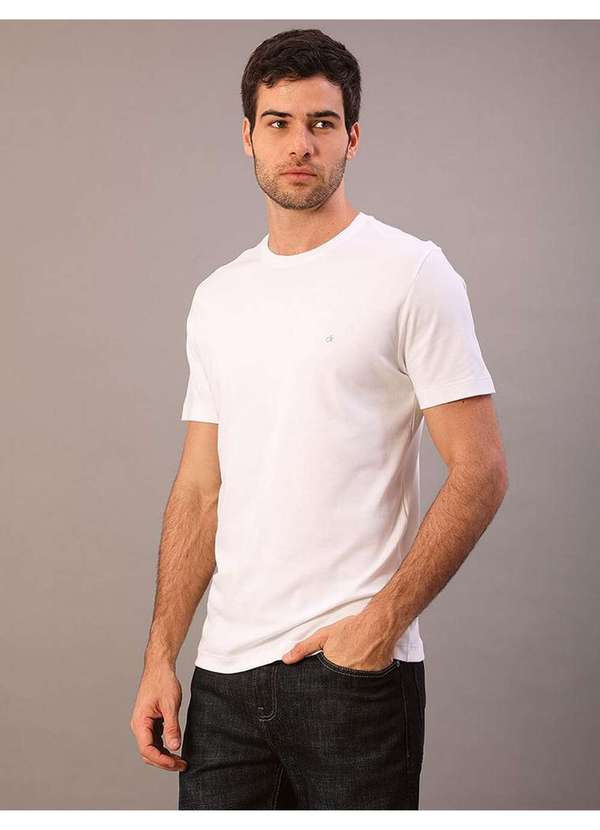 Calvin Klein Jeans - Camiseta Masculina Pima Calvin Klein - Branco 2 Branco 2