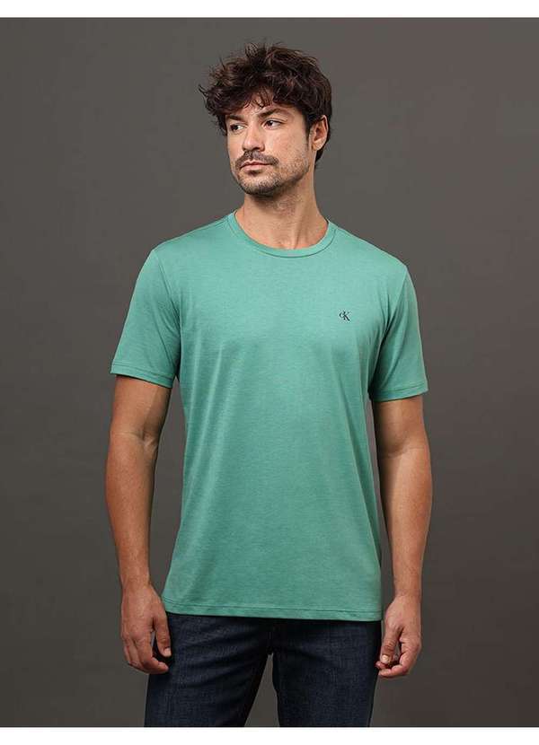 Calvin Klein Jeans - Camiseta Masculina Pima Calvin Klein Jeansm - Verde Verde