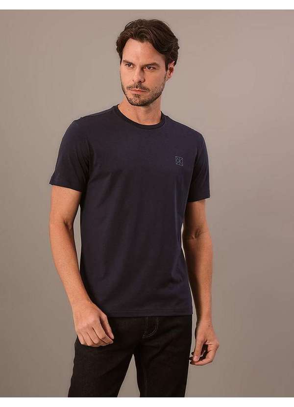 Calvin Klein Jeans - Camiseta Masculina Pima Calvin Klein - Marinho Azul