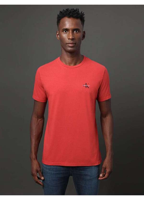 Calvin Klein Jeans - Camiseta Masculina Reissue Peito Calvin Klein Jeans - Vermelho Vermelho